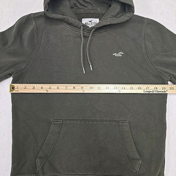 Hollister California Mens Icon Hoodie Sweatshirt Sz Small Military Green Logo - Picture 4 of 7